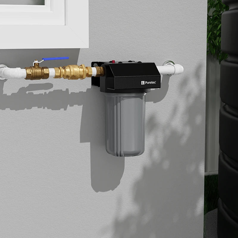 Whole House Single Rainwater Filter 1" conn, 10" Lge Dia - DP10MP1 incl, 60 lpm