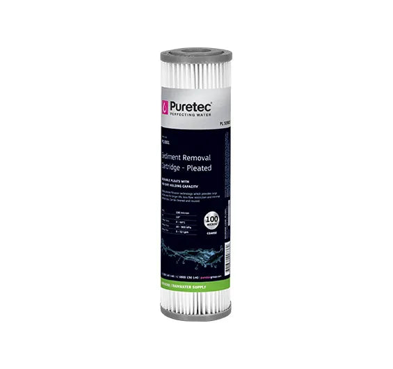 Pleated 2.5" Cartridge 10", 100um