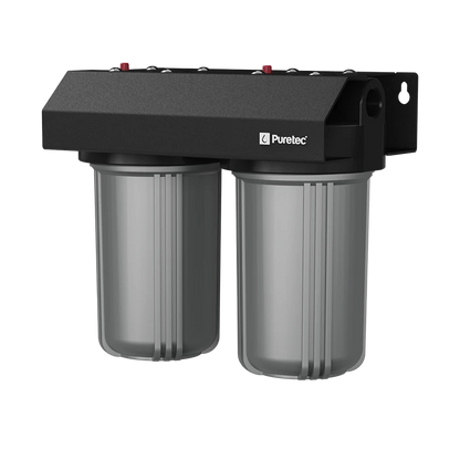 Whole House Rainwater Filter 1" conn, 10" Lge Dia, PL05MP1 + DP10MP1 incl, 60 lpm