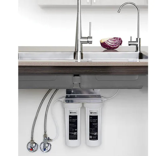 Twin Undersink System with PL011, CE941 (0.2um) & DFU180 LED faucet