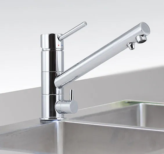 Inline undersink water filter system with 3-way mixer tap
