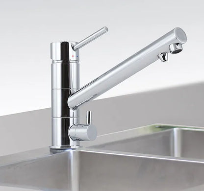 Inline undersink water filter system with 3-way mixer tap