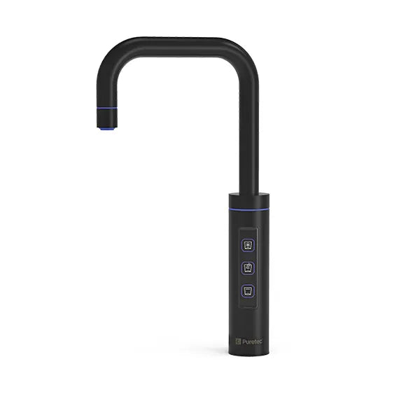 Puretec Sparkling, Chilled and Filtered Water Undersink System, Including SPARQ SMART Tap - Matt Black & Gas Bottle