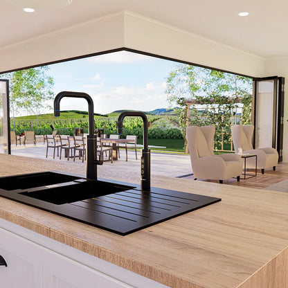 Puretec Sparkling, Chilled and Filtered Water Undersink System, Including SPARQ SMART Tap - Matt Black & Gas Bottle